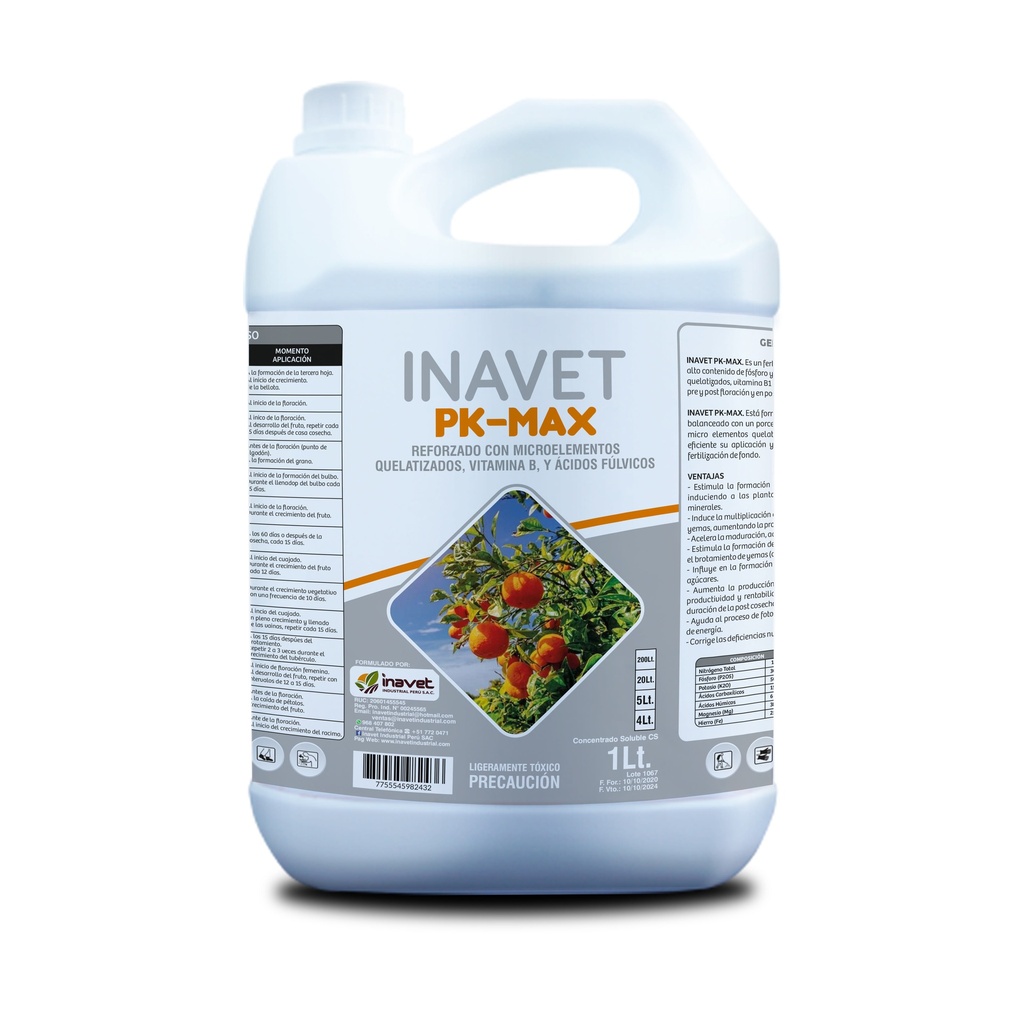 INAVET FERTIL - FRUT - FLOR PK - 5LT (HISTORIAL 2020 - JUL 2024)