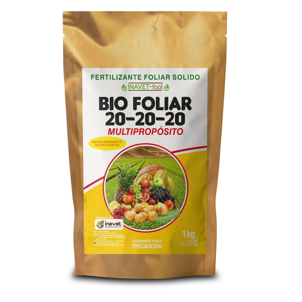 INAVET FERTIL - MASTER GIZER  20-20-20 - 1KG (historial 2020- jun 2024)