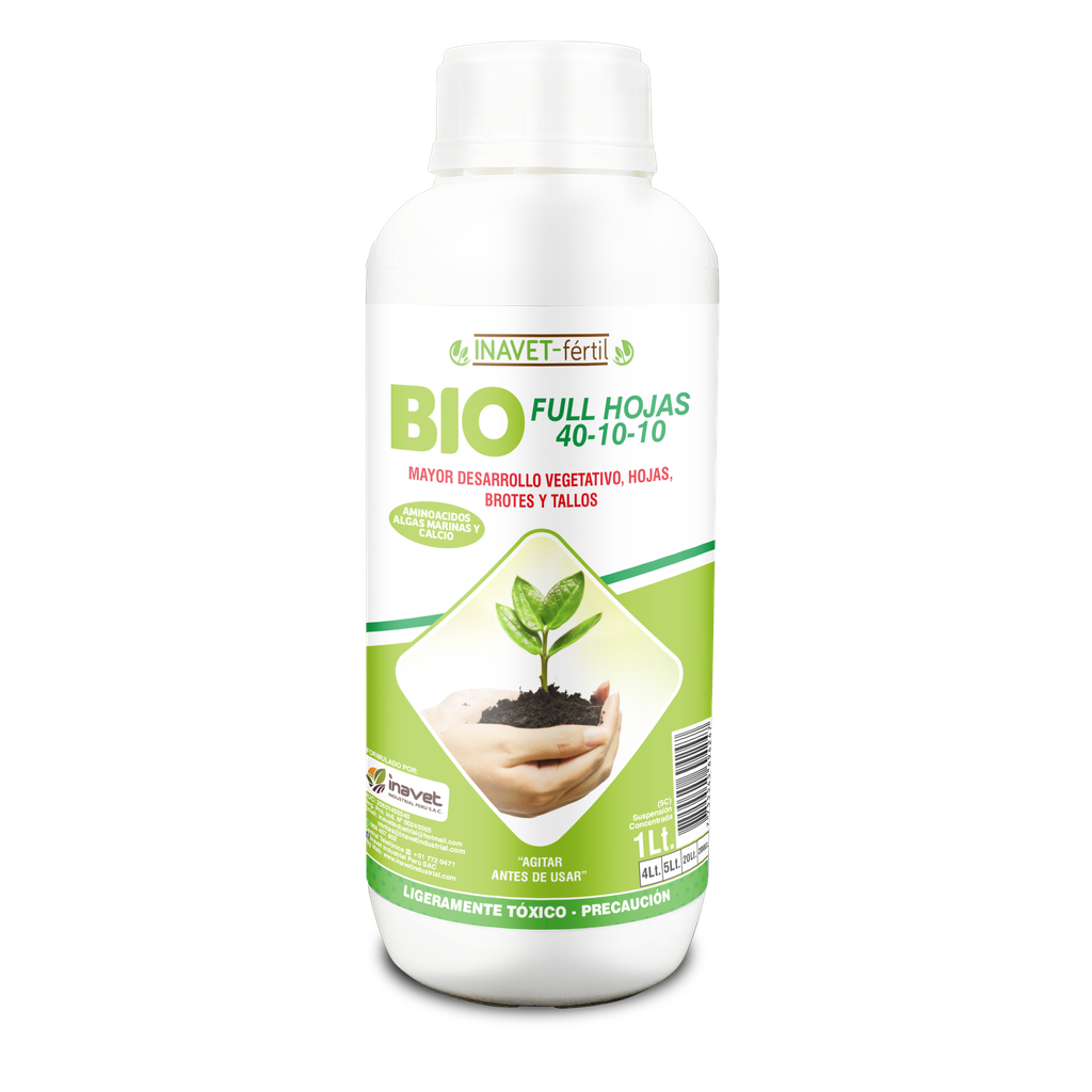 INAVET FERTIL - FULL HOJAS 40-10-10 - 1LT (HISTORIAL 2020-JUN 2024)