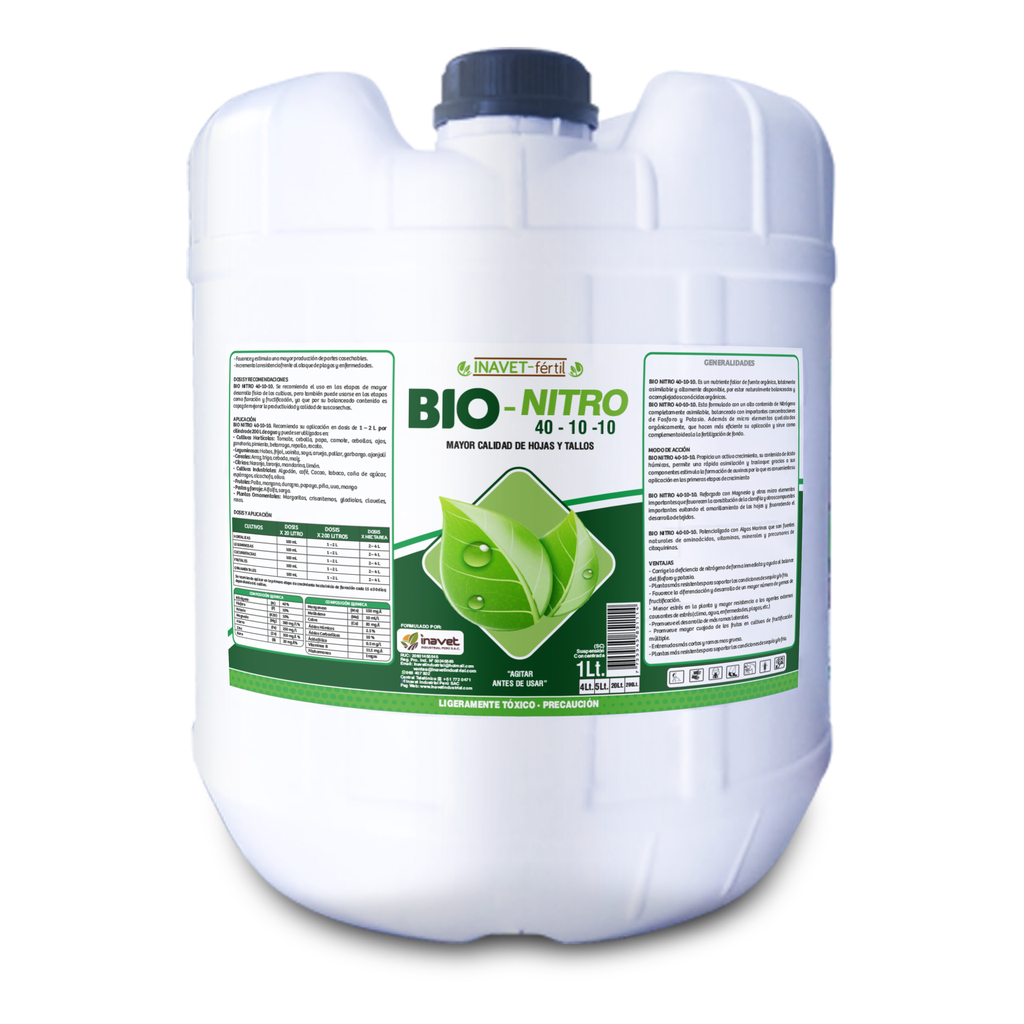 INAVET FERTIL - NITRO FOLIAR 40-10-10 - 20LT (HISTORIAL 2020-JUN 2024)
