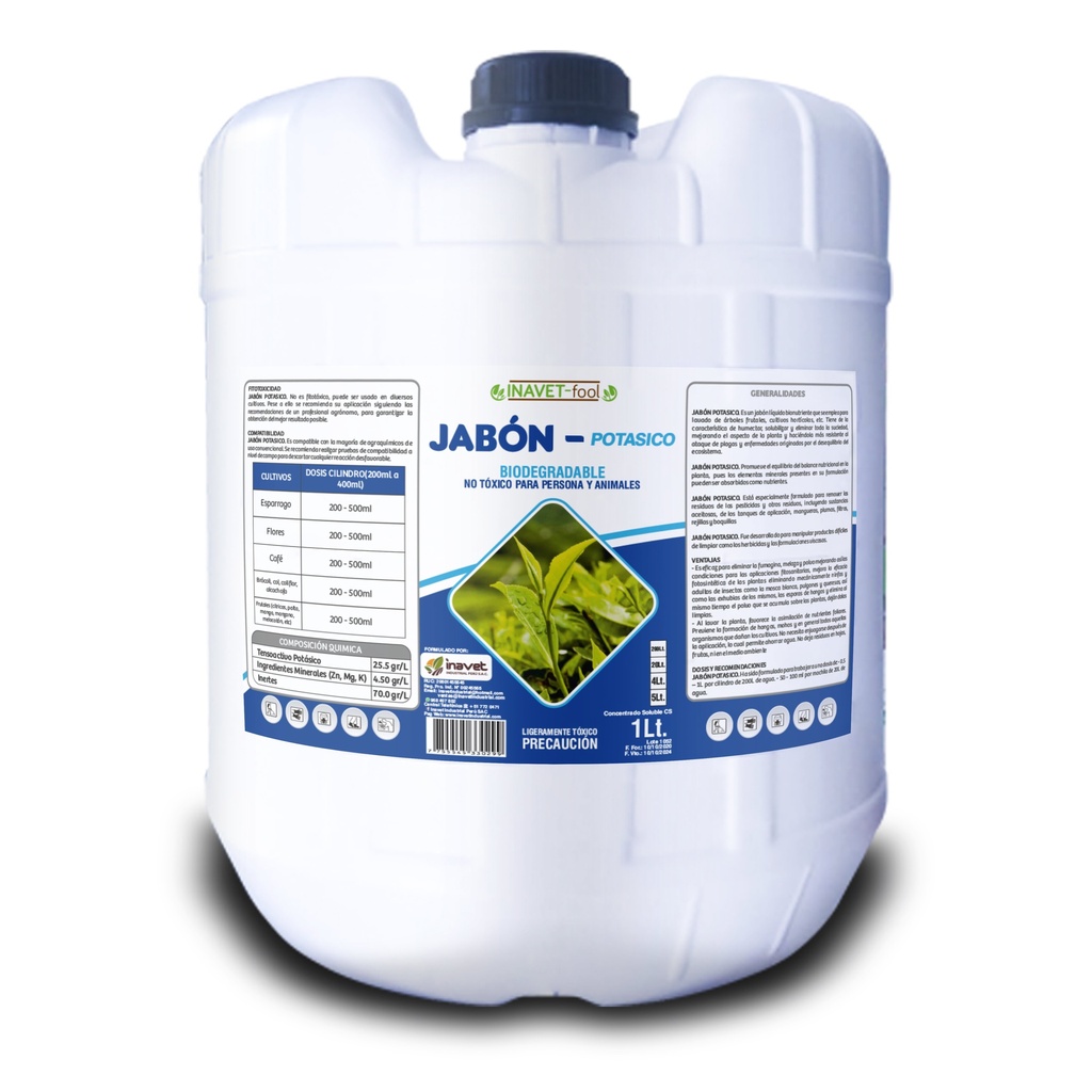 INAVET FERTIL - JABON POTASICO - 20LT (HISTORIA 2020 - JUL 2024)