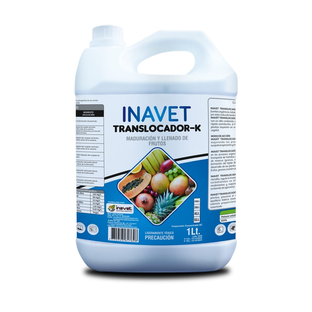 INAVET FERTIL - TRANSLOCADOR-K - 5LT (HISTORIAL 2020-JUL 2024)